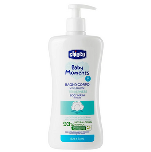 Гель для купания с экстрактом хлопка и глицерином Chicco Baby Moments "Без слез", 500 мл, Гель, 500 мл, Для тела, "Baby Moments"