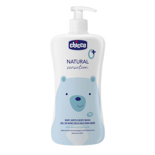 Нежный гель для купания с алоэ и ромашкой Chicco Natural Sensation "Без слез", Гель, 500 мл, Для тела, "Natural Sensation"