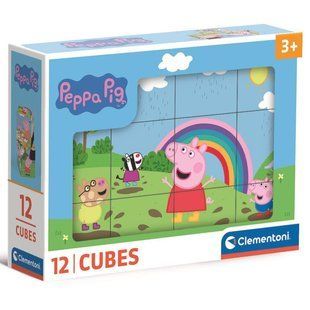 Кубики-пазл Clementoni "Peppa Pig. Sunny day", 12 елементів, від 2 - х років