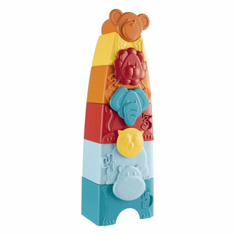 Игрушка-пирамидка 2 в 1 Chicco Eco+ "Зообашня", от 9 - ти мес