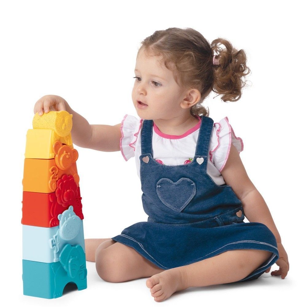 Игрушка-пирамидка 2 в 1 Chicco Eco+ "Зообашня", от 9 - ти мес