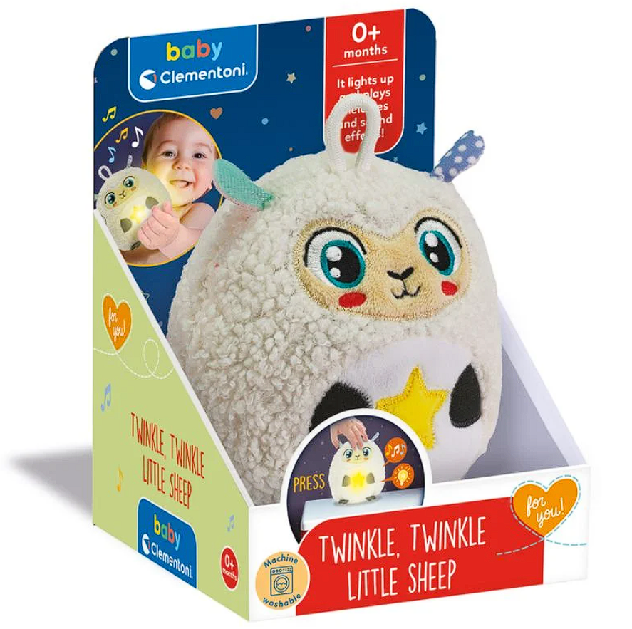 Мягкая музыкальная игрушка Clementoni "Twinkle, Twinkle, Little Sheep", с рождения
