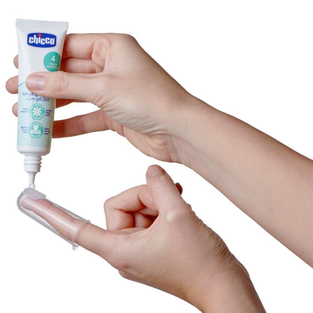 Набір Chicco "My First Toothbrush Set": зубна щітка-масажер і гель, Гель, Для зубів