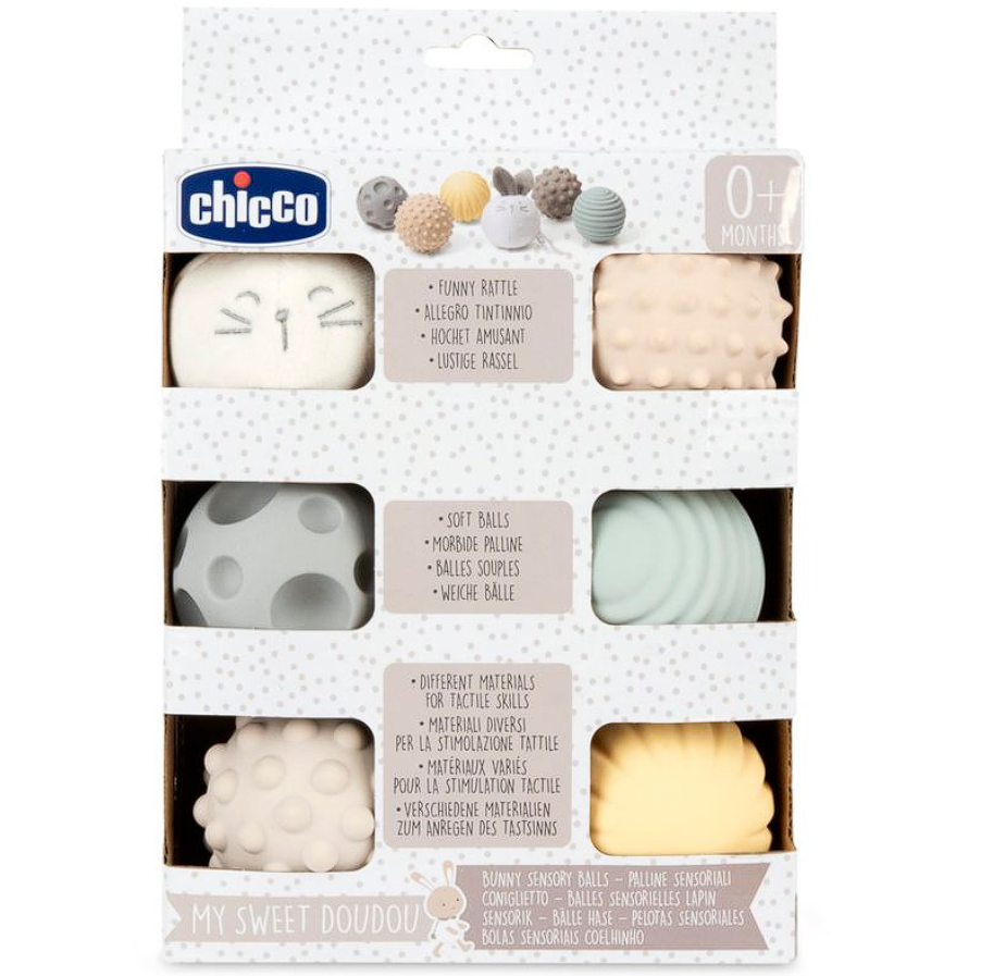 Набор сенсорных мячиков Chicco "My Sweet DouDou", 6 шт., с рождения